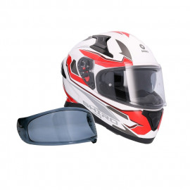 Shiro Casco Moto integral Katana Sharp blanco rojo