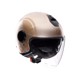 AGV casco moto jet Eteres Sirolo blanco oro mate E2206