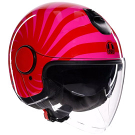 AGV casco moto jet Eteres Tropea rojo rosa E2206