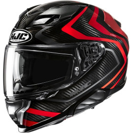 HJC casco moto integral F71 Carbon nevio MC1 Rojo