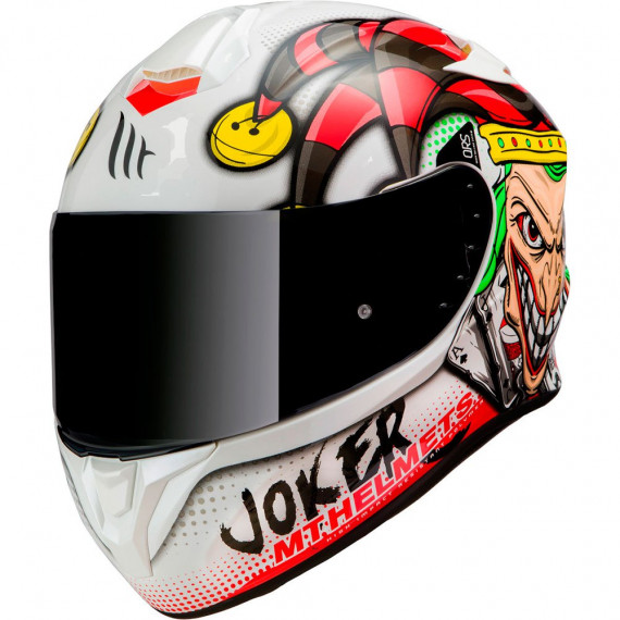 Rubicundo Marte clase MT casco moto integral Targo Joker blanco